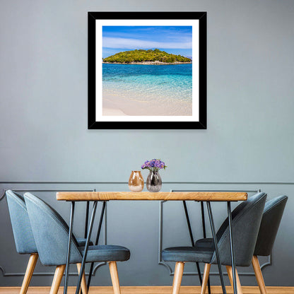Butrint Turquoise Island Beach Wall Art