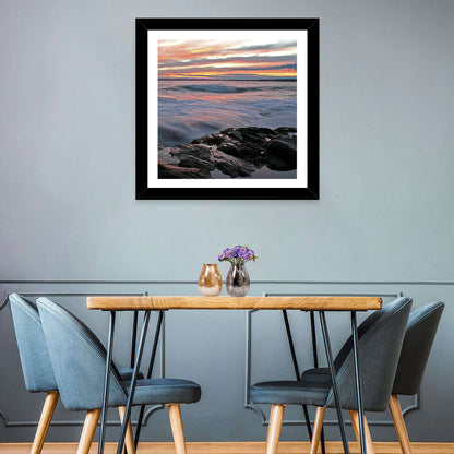 Rocky Coast Sunset Wall Art