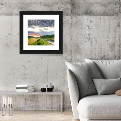 Elbe River at Golden Hour Wall Art
