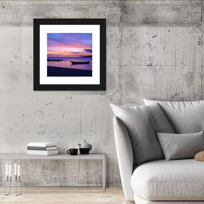 Malolo Island Sunset with Moored Boats Wall Art