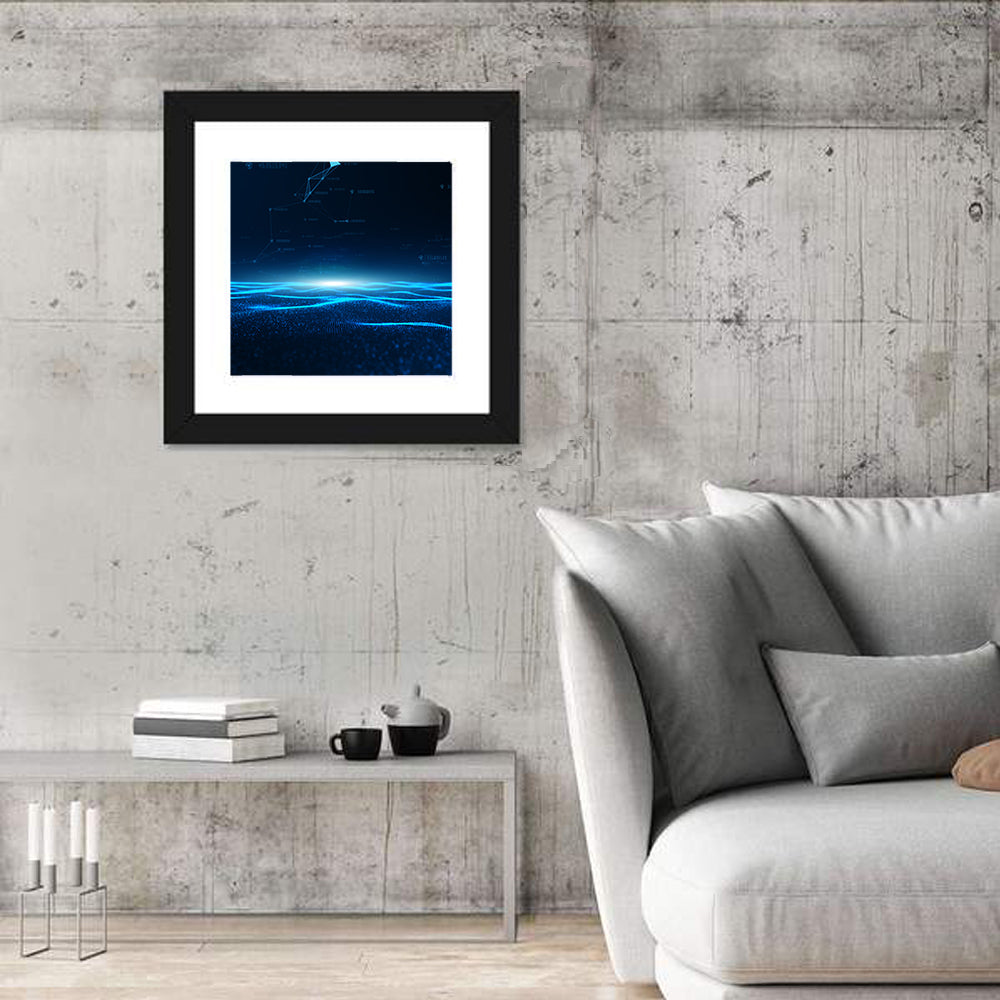 Digital Data Waves Wall Art