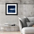 Sleek Speedboat Over Navy Sea Wall Art