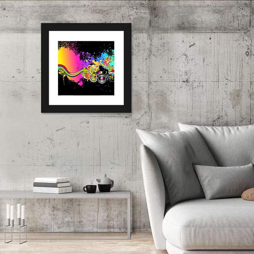 Neon Dj Silhouette Wall Art