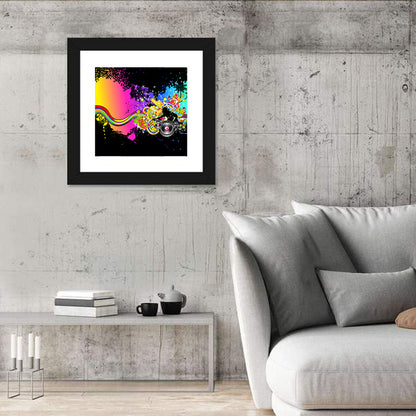 Neon Dj Silhouette Wall Art
