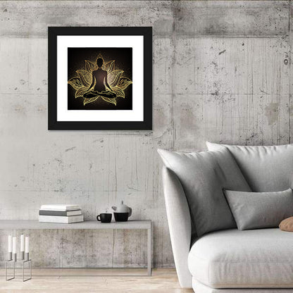 Golden Chakra Silhouette Wall Art
