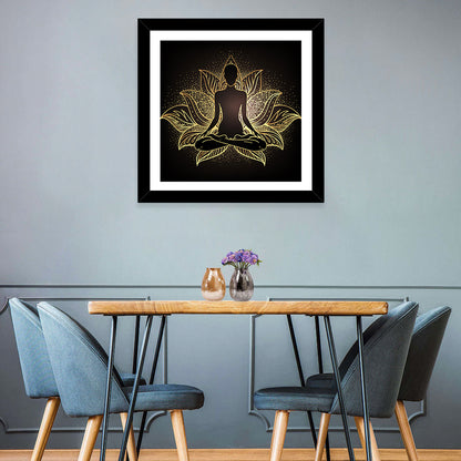 Golden Chakra Silhouette Wall Art