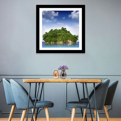 Tranquil Tropical Island Reflection Wall Art