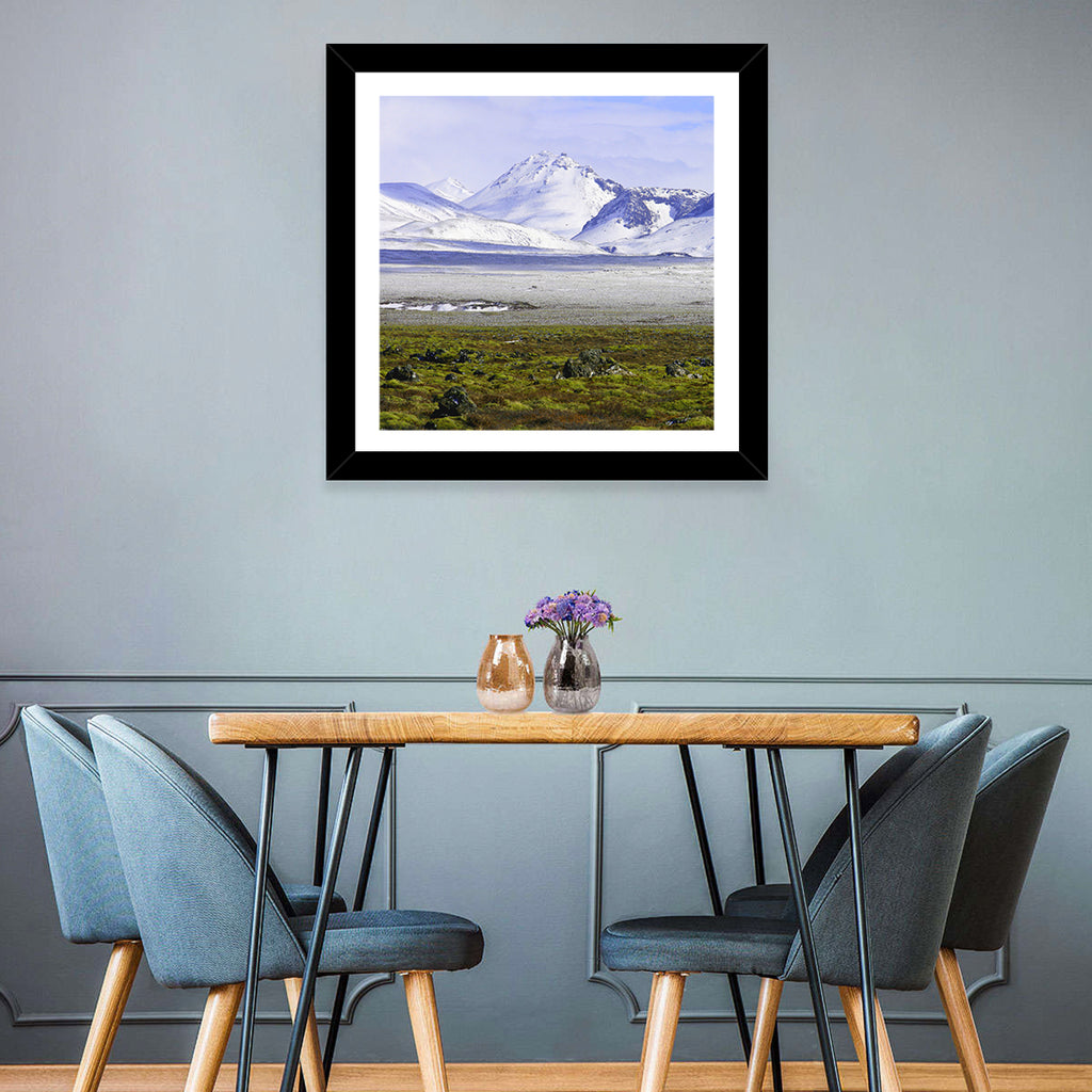 Icelandic Snow and Moss Landscape Wall Art