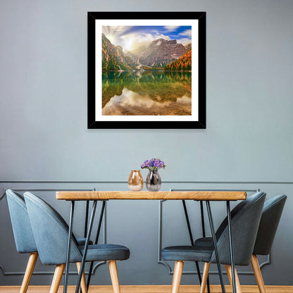Lago Di Braies Sunrise Wall Art