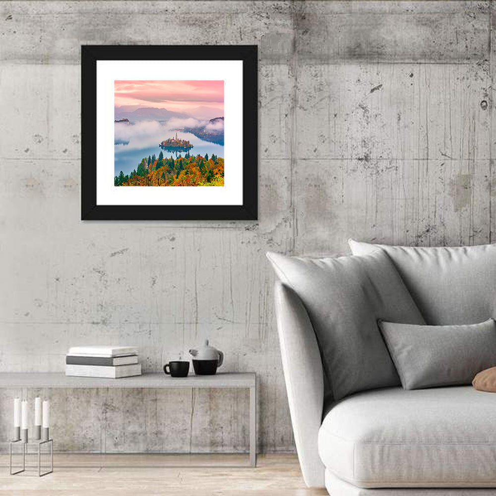 Misty Morning Over Lake Bled Wall Art