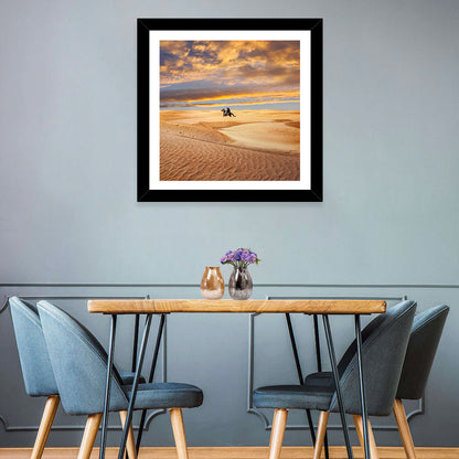 Sahara Camel Rider at Sunset Wall Art