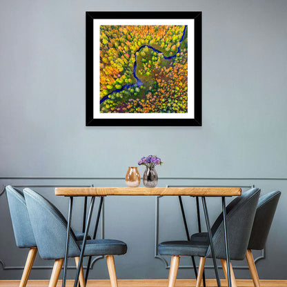 Winding Autumn River Wall Art