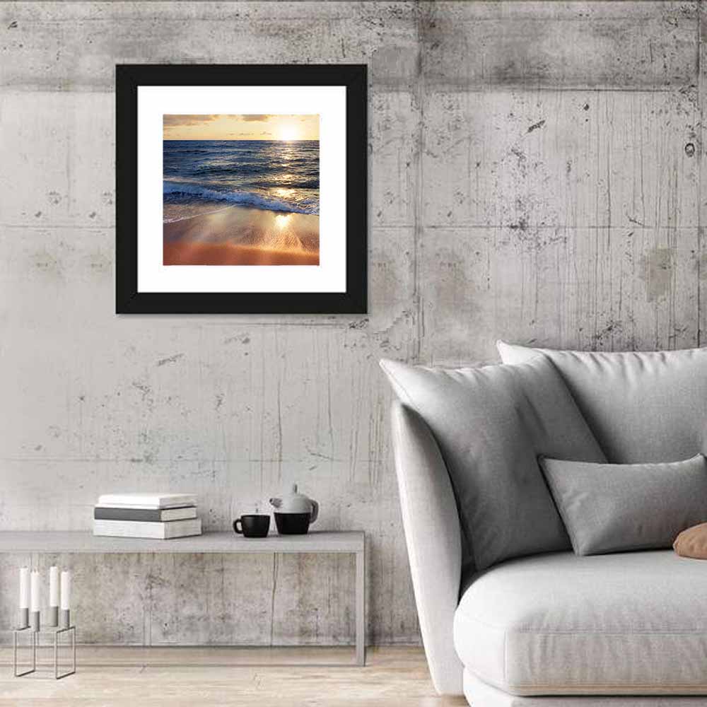 Sunset Surf on Wet Sand Wall Art