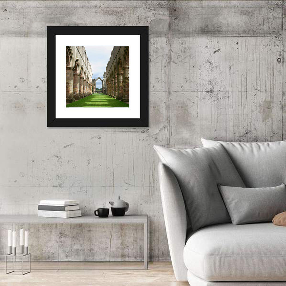 Fountains Abbey Ruins Grassy Nave View Wall Art