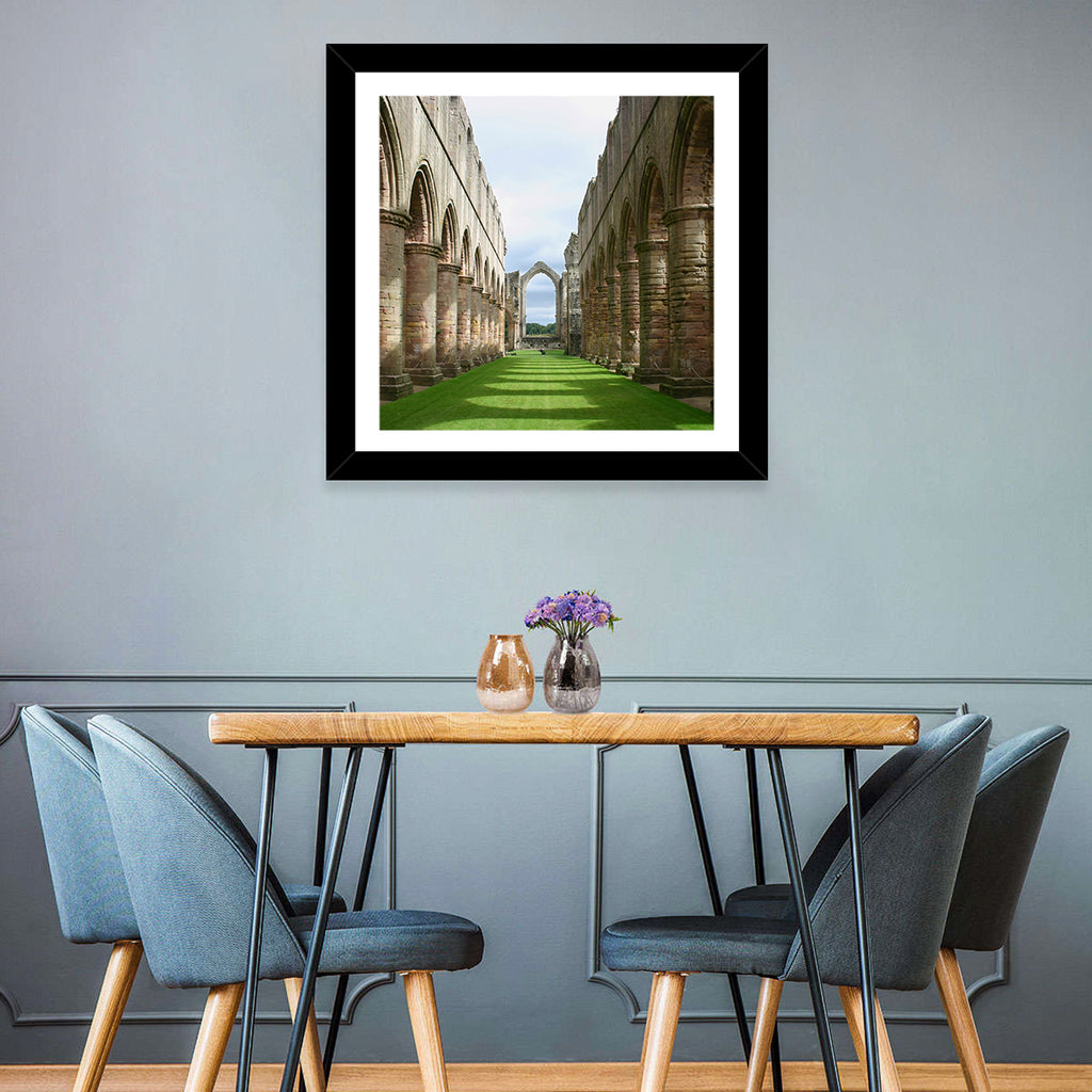 Fountains Abbey Ruins Grassy Nave View Wall Art