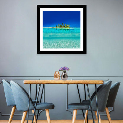 Tranquil Split-level Tropical Island Seascape Wall Art
