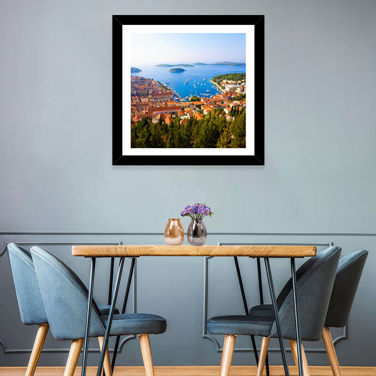 Hvar Harbor Aerial View Wall Art
