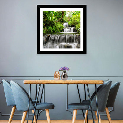 Lush Rainforest Cascade Wall Art