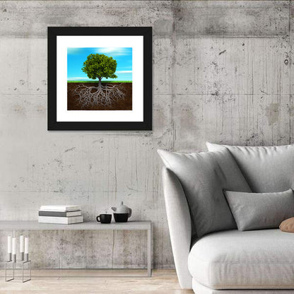 Tree Roots Cross-section Illustration Wall Art