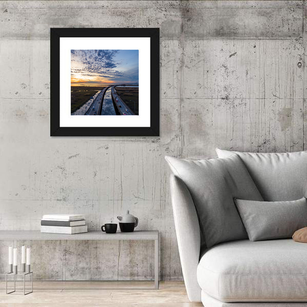 Mobile Bay Bridge at Sunset Wall Art