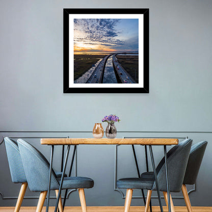 Mobile Bay Bridge at Sunset Wall Art