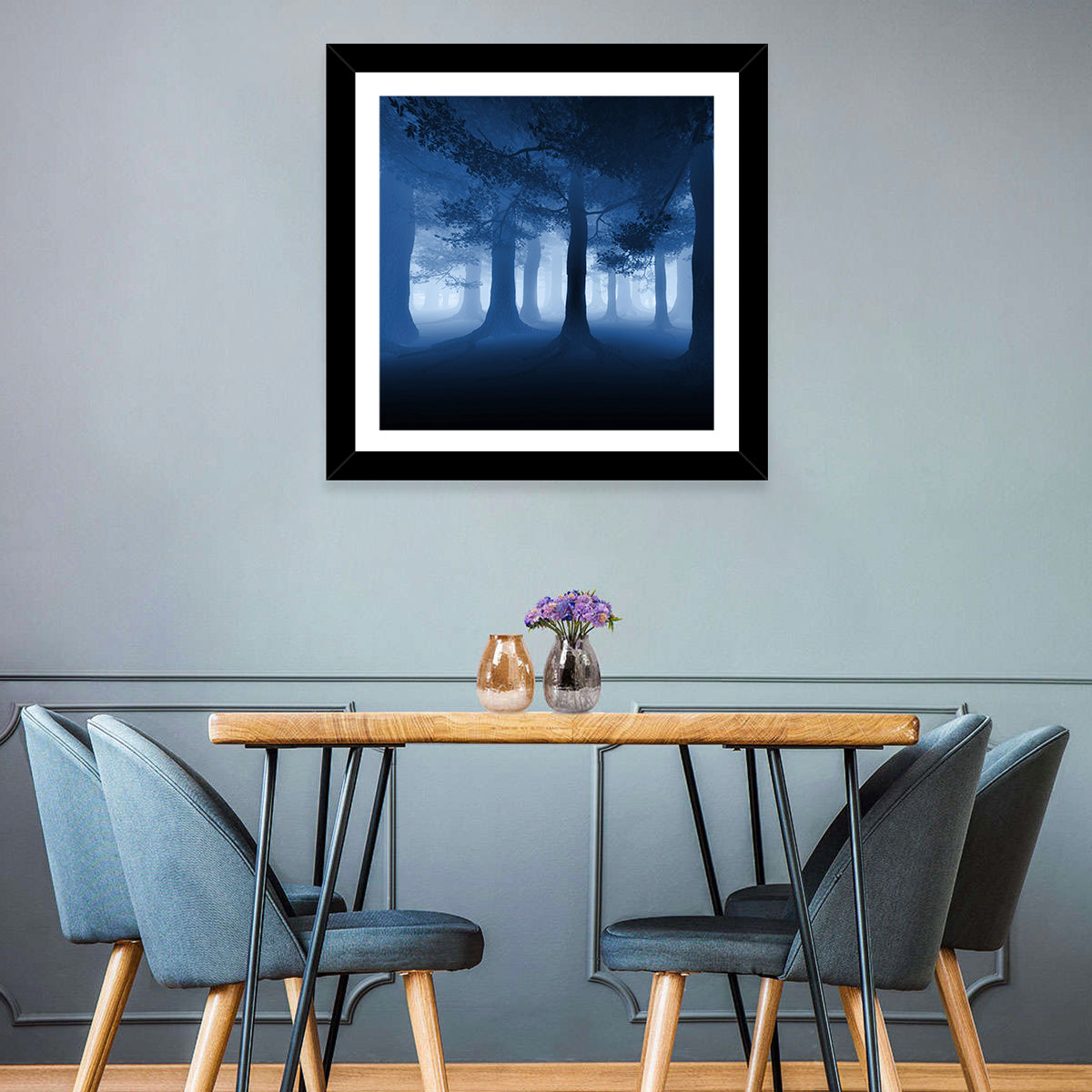 Midnight Blue Forest Wall Art