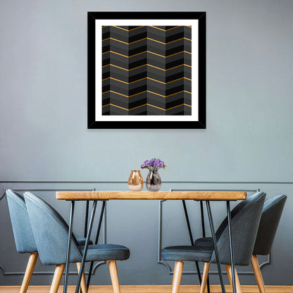 Black Stripes with Gold Accents Wall Art