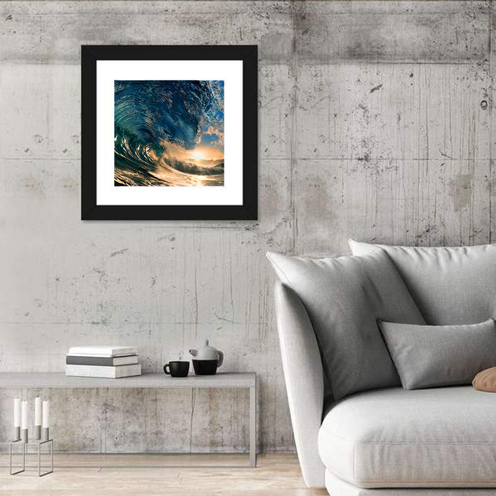Sunset Barrel Wave Wall Art
