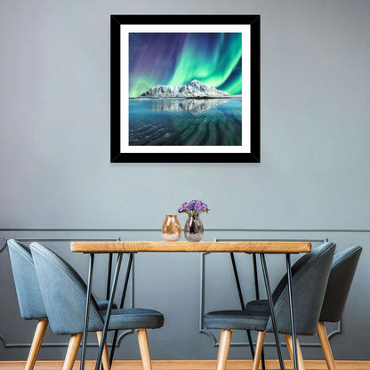 Aurora Over Skagsanden Beach Wall Art