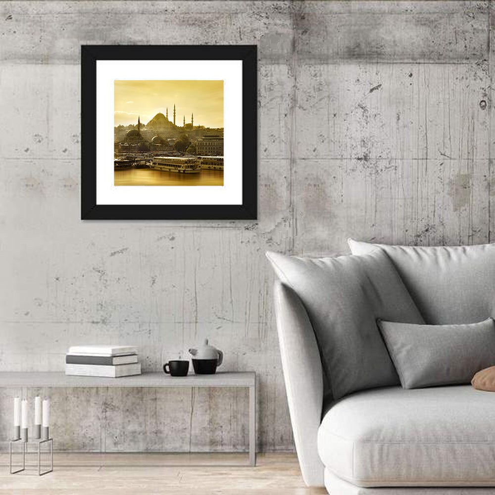 Suleymaniye Mosque Sunset Silhouette Wall Art