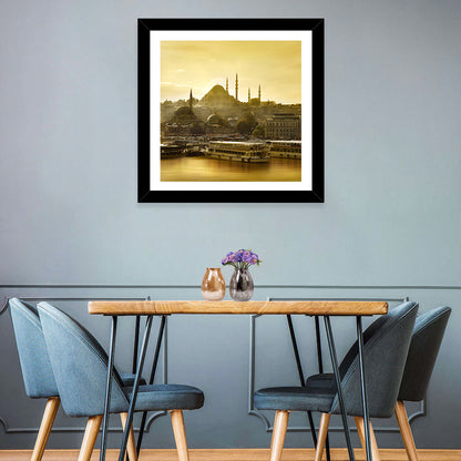 Suleymaniye Mosque Sunset Silhouette Wall Art