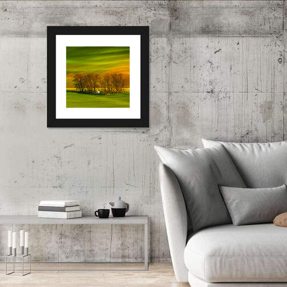 Moravian Wheat Fields with Chapel Wall Art