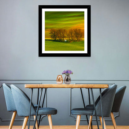 Moravian Wheat Fields with Chapel Wall Art