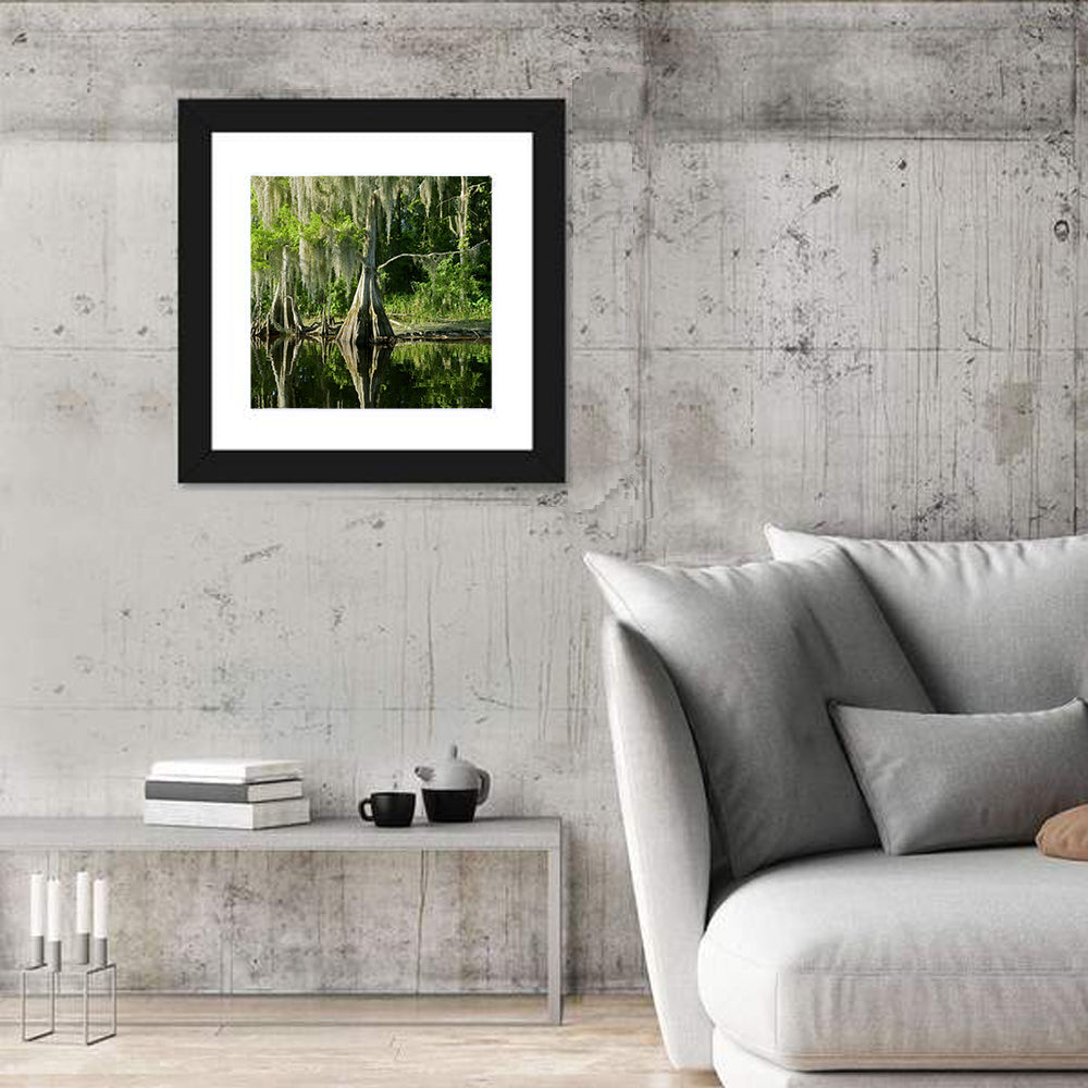 Bald Cypress and Great Blue Heron Wall Art