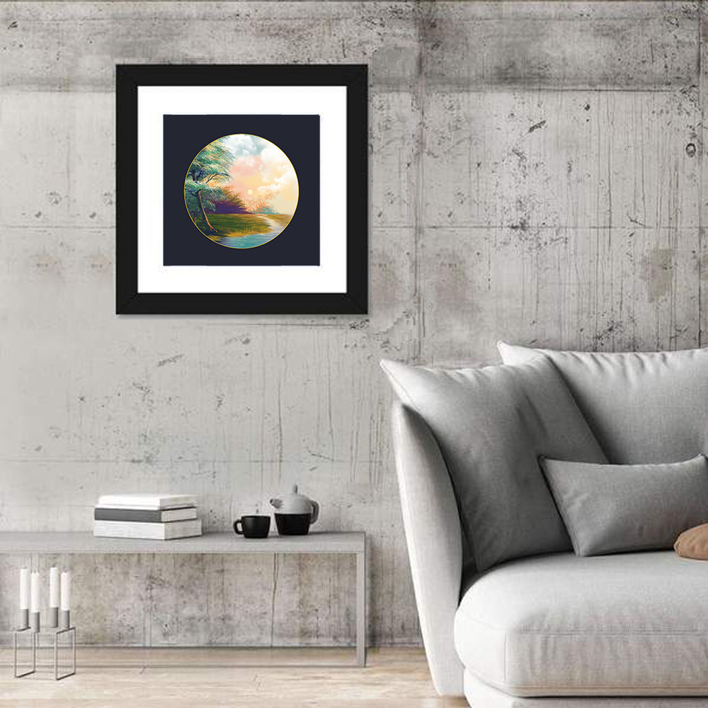 Spring Forest at Sunset Wall Art in a room, square