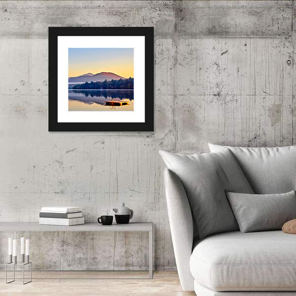 Lake Placid Dock at Dawn Wall Art