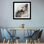 Black Fire Marble Abstract Wall Art