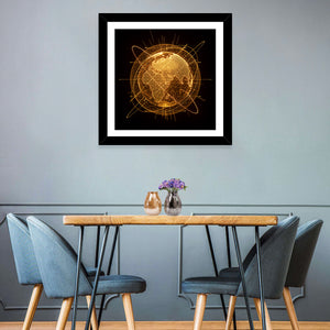 World Map Hologram Wall Art