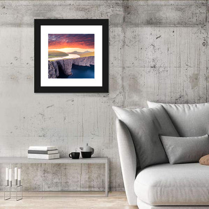 Sørvágsvatn Cliffside Dusk Wall Art
