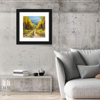 Autumn Birch Path with Two Birds Wall Art