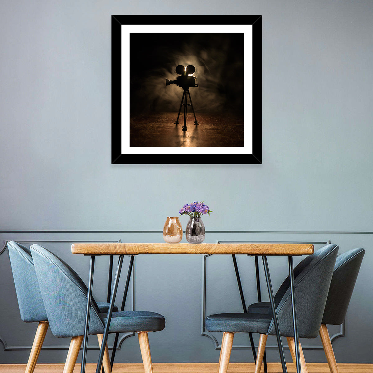 Backlit Vintage Movie Camera Wall Art