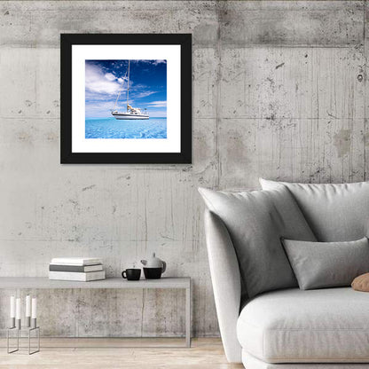 Furled Sails Over Turquoise Water Wall Art