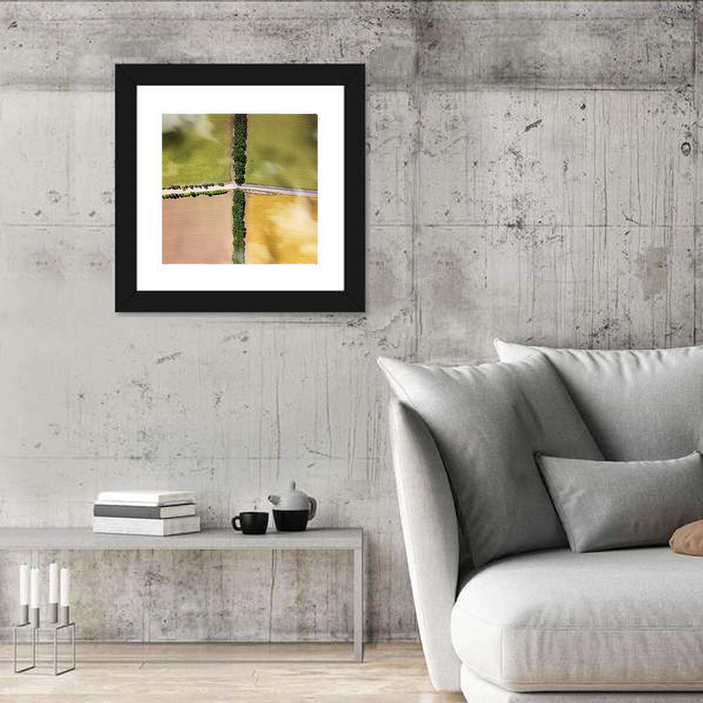 Aerial Farmland Quadrants Wall Art