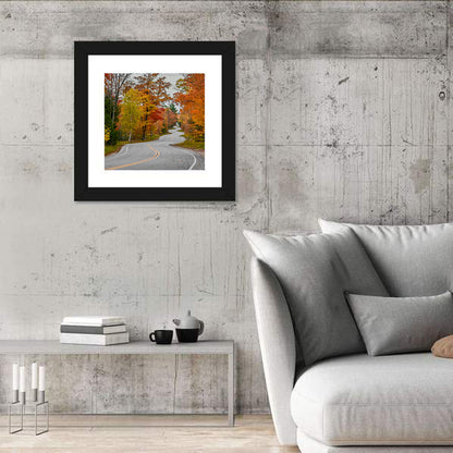 Winding Autumn Highway Wall Art