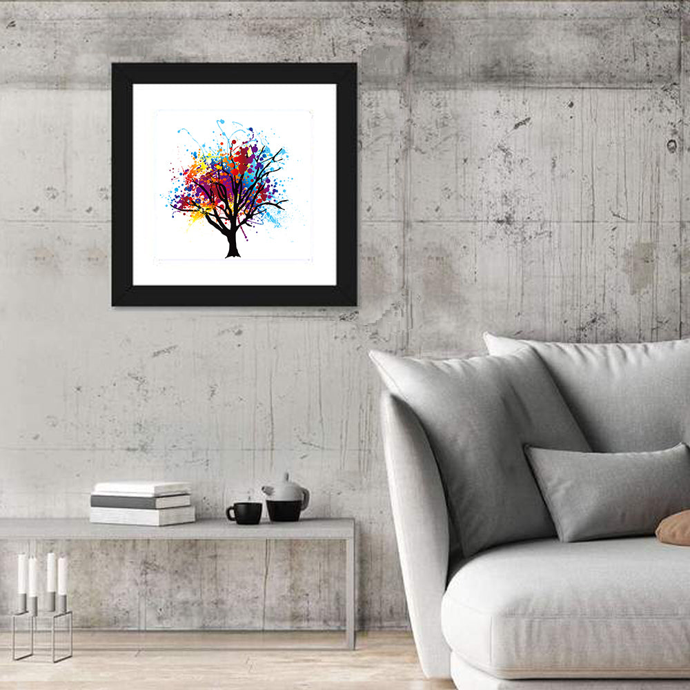 Abstract Splatter Tree Wall Art