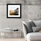 Abandoned Rusty Vintage Cars Behind Barbed Wire Wall Art