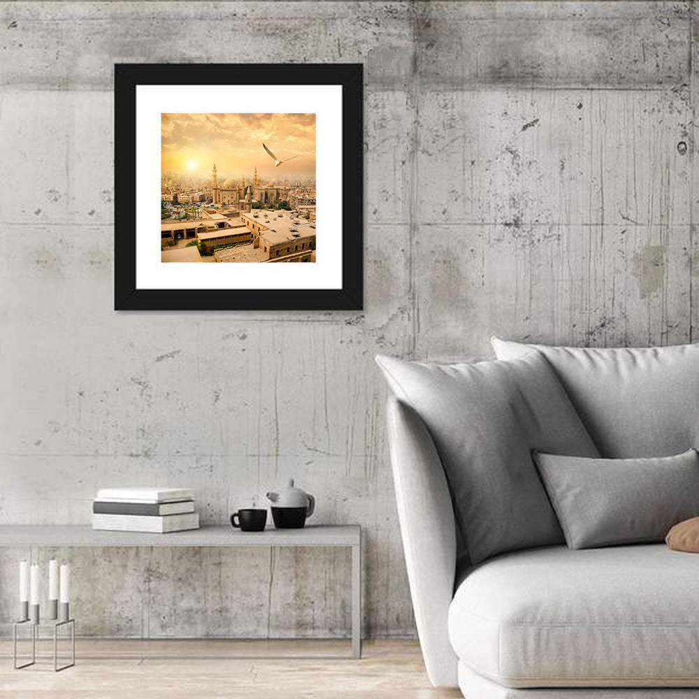 Sultan Hassan Mosque Wall Art in a room, square