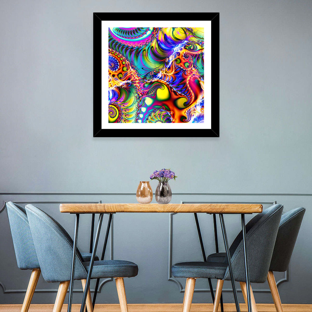 Chromatic Fractal Swirls Wall Art