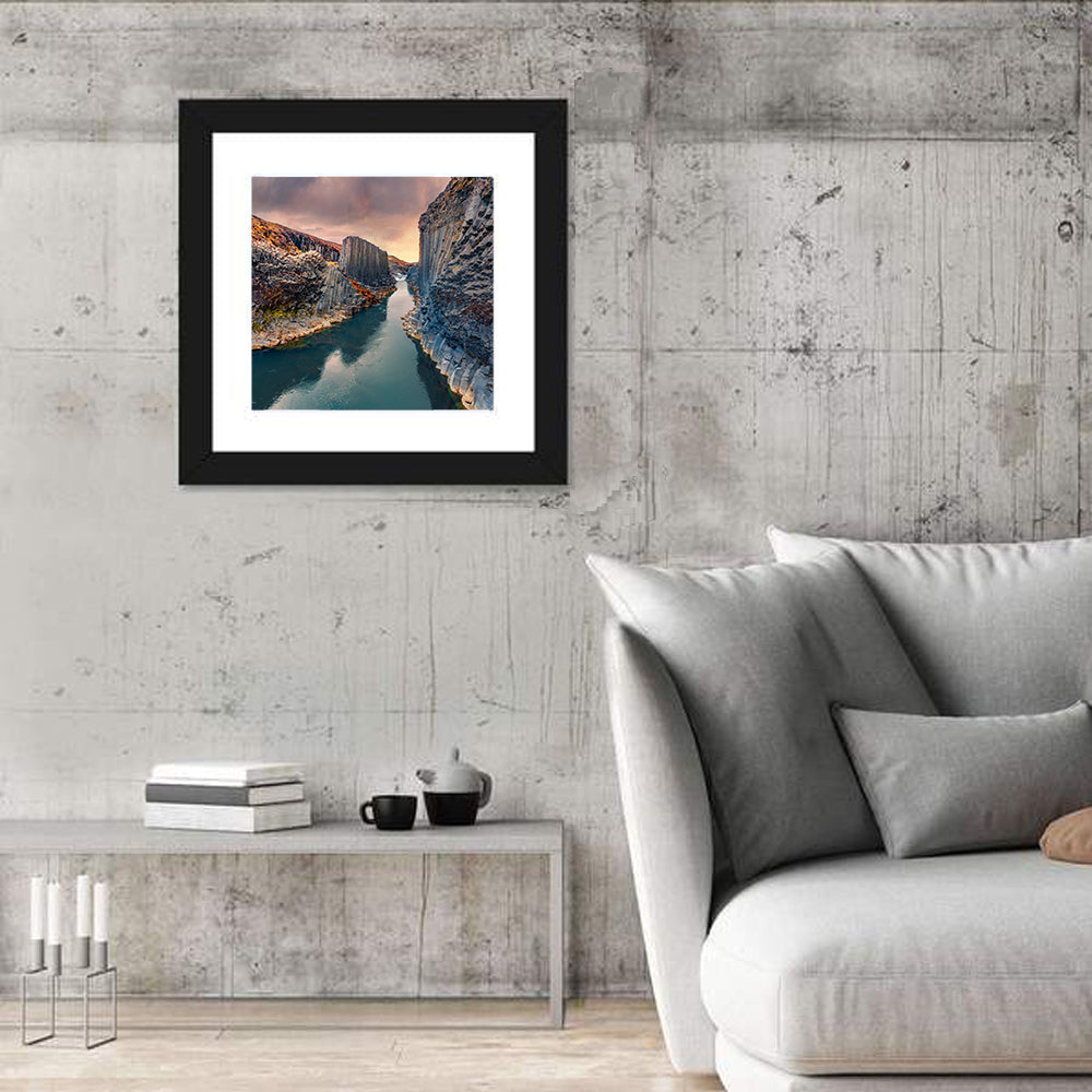 Studlagil Canyon at Sunset Wall Art