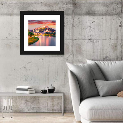 Hohensalzburg Fortress at Sunset Wall Art